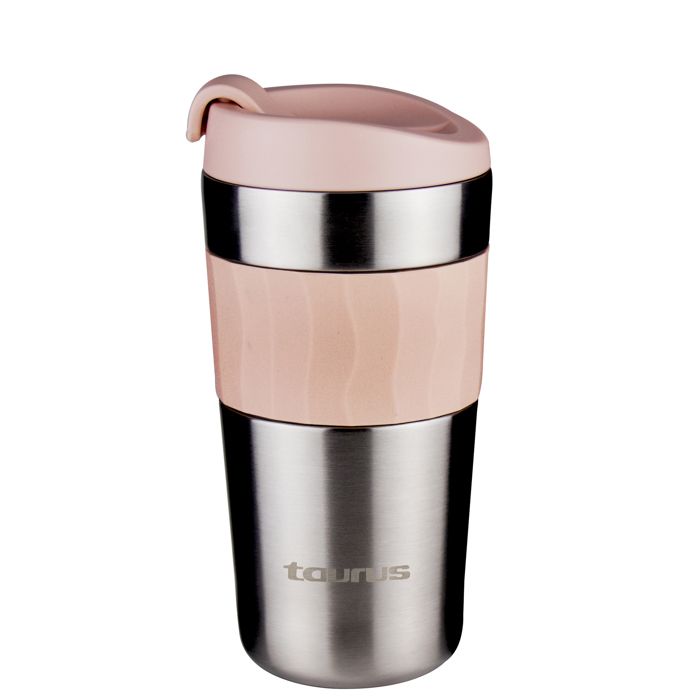 Mug Isotherme - TAURUS - 350 ml - Acier Inoxydable - Rose - 100% Hermétique