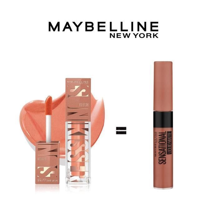 PACK Blush Sunkisser N°2 = Rouge à Lèvres Sensationnel Liquid Matte N°8