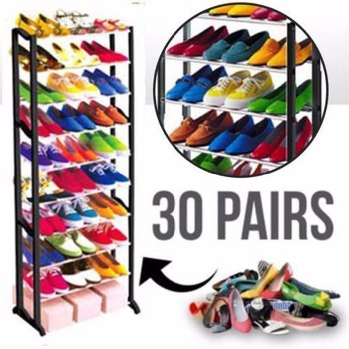 Étagère à Chaussures idéale pour optimiser votre espace - 10 étages - 30 Paires