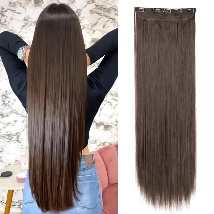 Extensions Cheveux - GENERIC - Lisse à Clips - Marron - Faciles à poser - Volume instantané