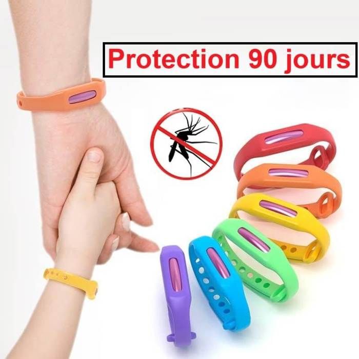 Bracelet anti-insectes anti-moustiques 90 jours protection pour les adultes et les enfants