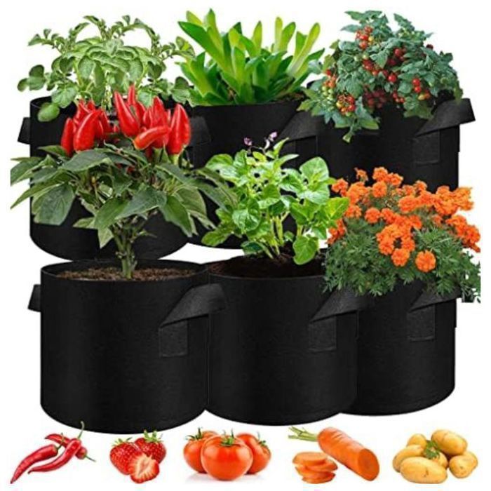 Sacs de Plantation, 5 Gallons Sacs de Plantation Etanche de Jardin Sac à Plantes - 20 L -30X25 cm