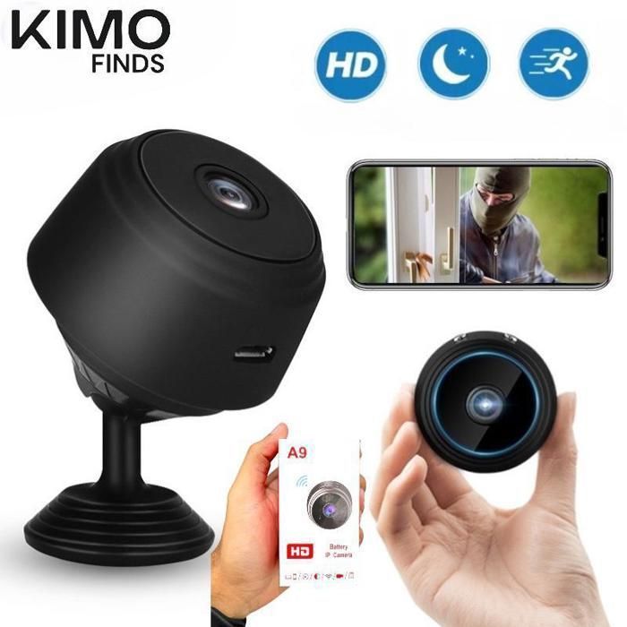 Mini Caméra Sécurité WiFi - KIMO FINDS - SXT1 A9 - Full HD - Détection de mouvement - Vision nocturne 
