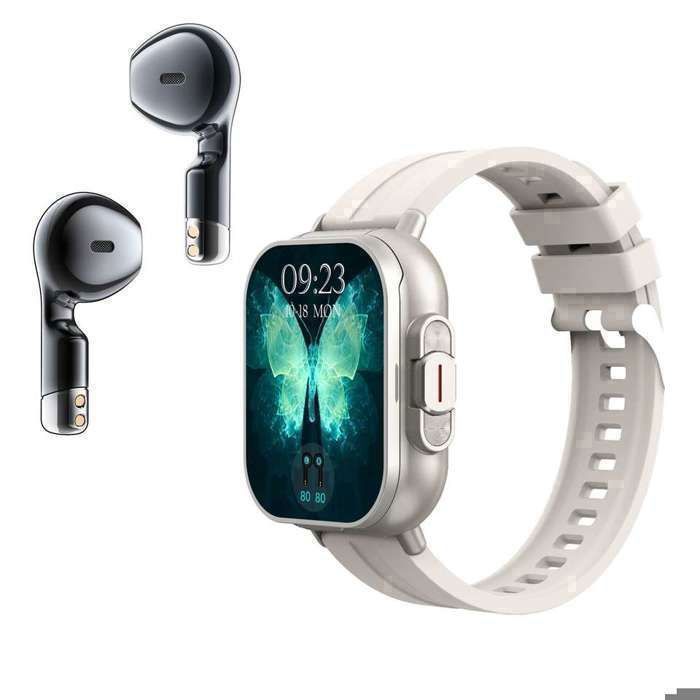 Montre D8 + écouteur Bracelet silicone - Gris