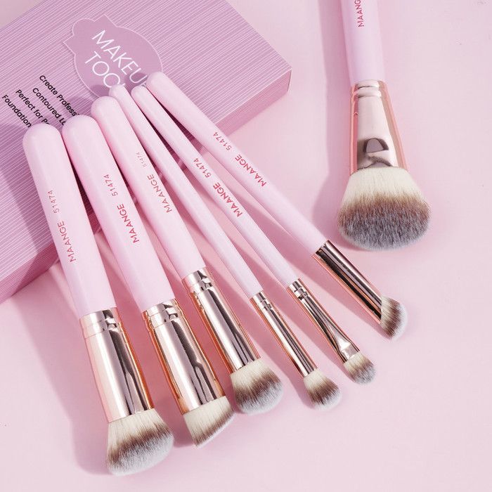 Pinceaux de maquillage - MAANGE - Set de 7 pièces - Nylon - Doux - Portable
