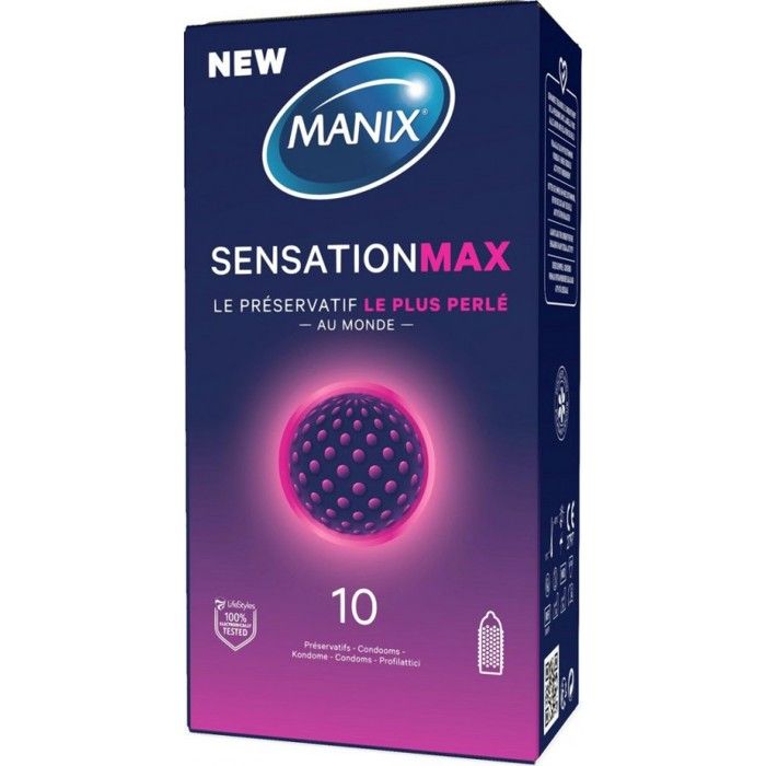 Manix Sensation Max – 10 Préservatifs Perlés pour un Plaisir Intense