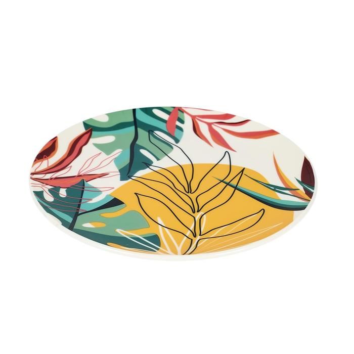 Assiette - Paradis Exotique - 20 cm - Plastique - Colorée - Légère et résistante
