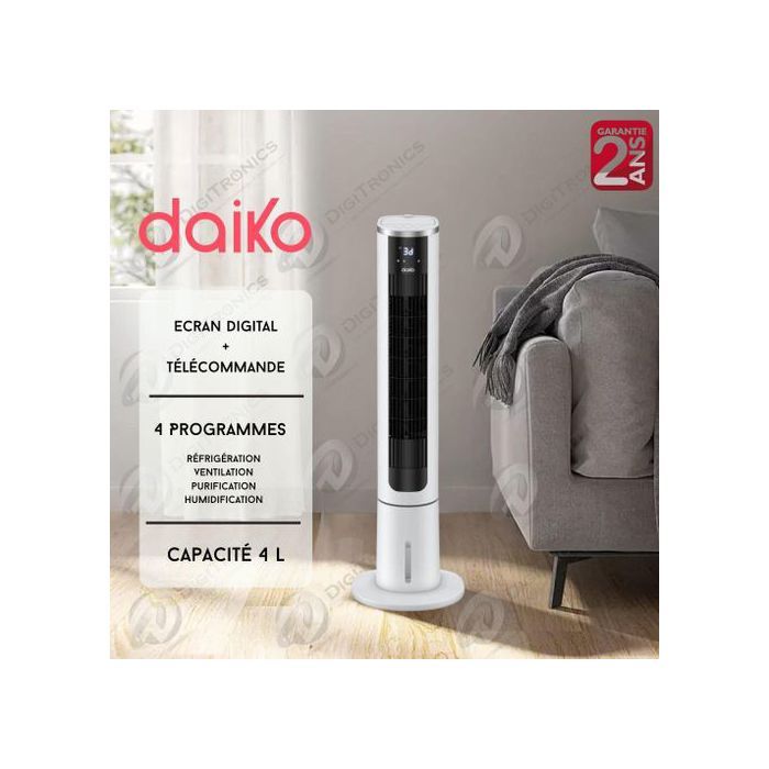 Ventilateur colonne Air Cooler 4 en 1 avec écran tactile et réservoir 4L, VACR-6502EK
