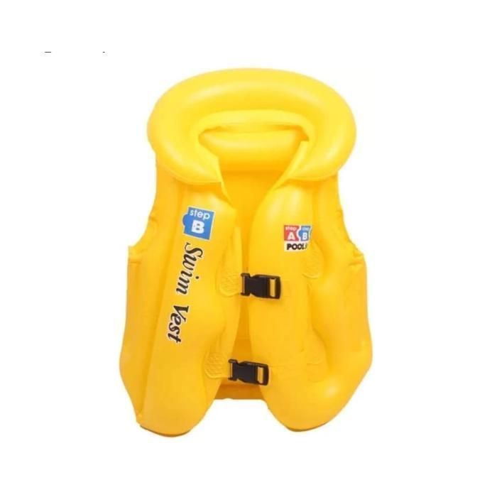 Gilet de sauvetage gonflable - Jaune - Enfants 3-14 ans - Flottabilité - PVC - Protection aquatique