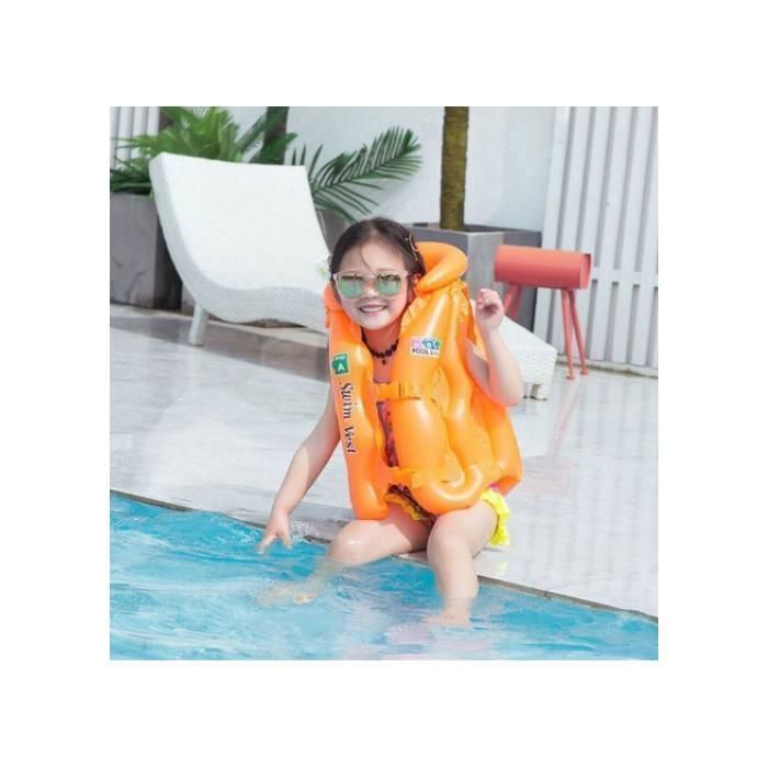 Gilet de sauvetage gonflable - GENERIC - Enfants 3-14 ans - Orange - PVC - Apprentissage natation