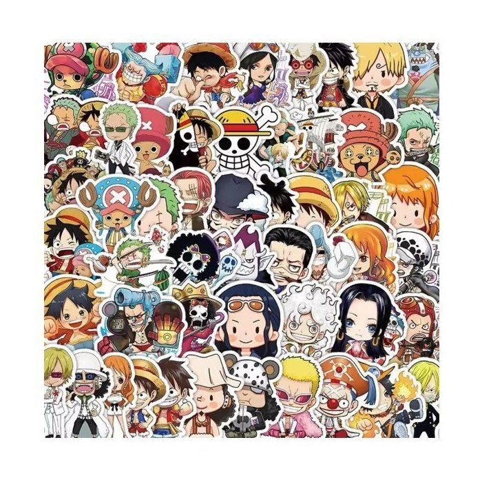 Autocollants One Piece Q Version Luffy & Zoro – 30 pièces étanches, déco téléphone & valise