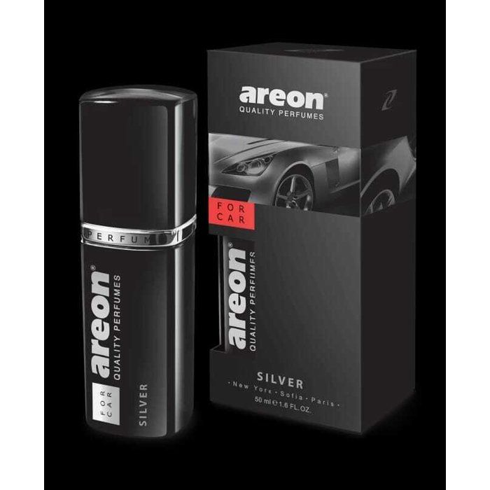 Désodorisant en spray - Areon - Silver - 50 ml - Parfum frais - Huiles essentielles naturelles