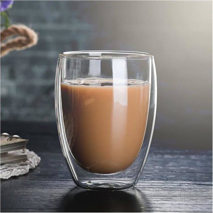 Set de 2 Verres à café - KAE1701_MJ - 350 ml - Double paroi - Transparent