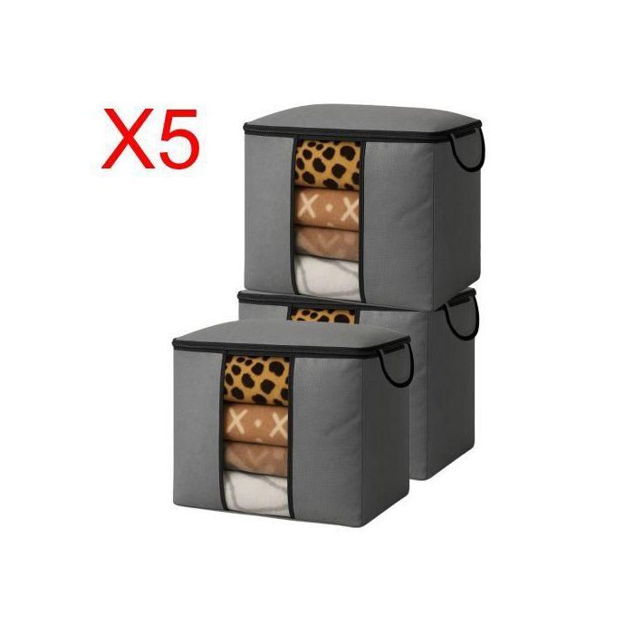 5 x Sac de Rangement Pliable avec FenêTre Transparente, Grande Rangement Vetement,