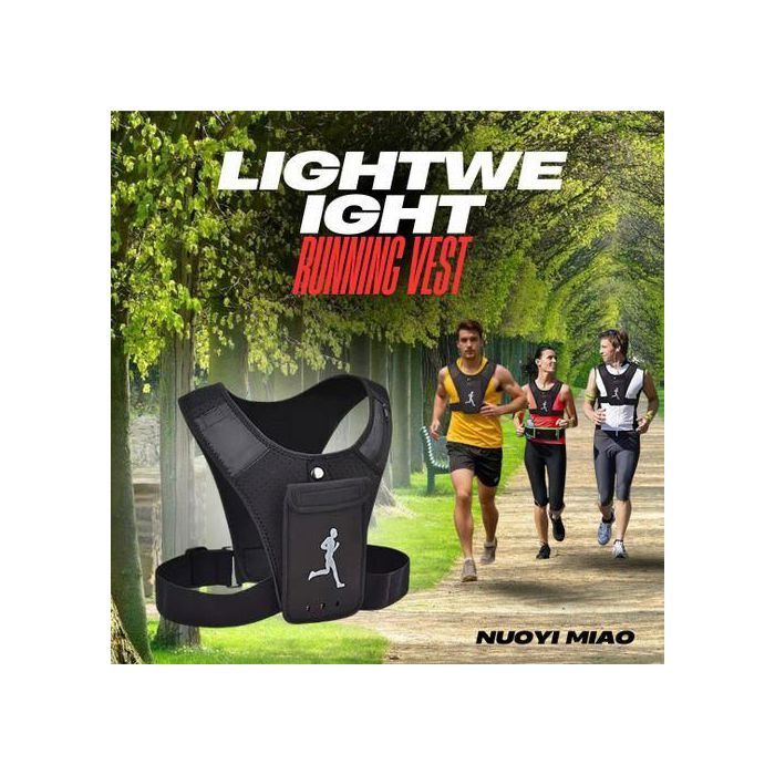 Gilet de course style sac à dos avec support pour téléphone portable résistant à l'eau Intégré confortable,