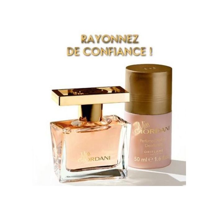 Pack cadeau femme - Miss Giordani - Parfum 50ml - Déodorant 50ml - Floral - Fraîcheur prolongée