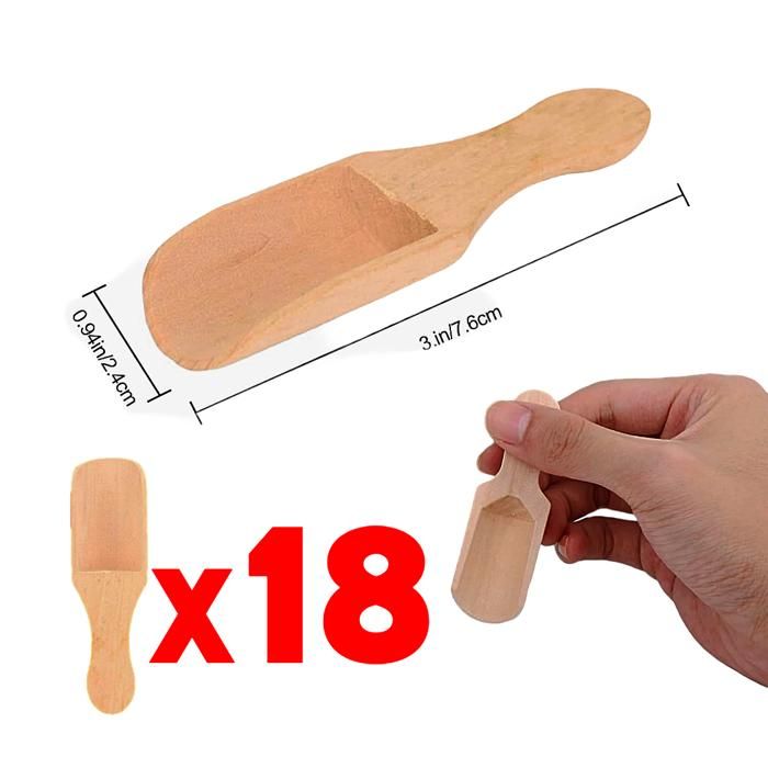 Ustensiles de cuisine - Lot de 18 petites cuillères en bois - Écologique - Multifonction - Élégant