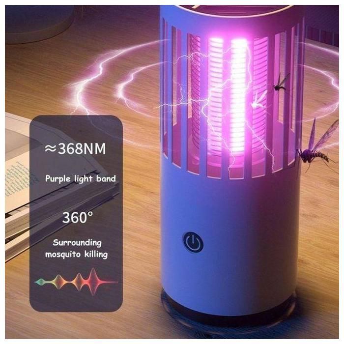 Lampe anti-moustiques avec ventilateur électrique 2 en 1, Lampe UV Anti-Moustique  USB