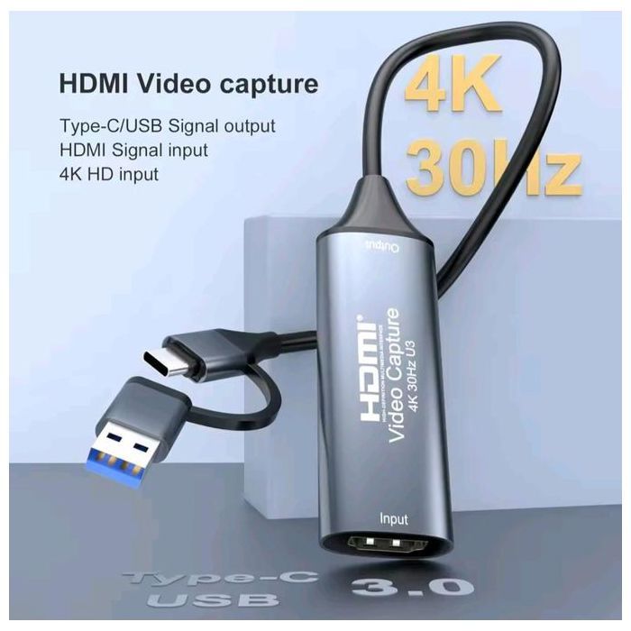 Carte de capture vidéo, 4K HDMI vers USB 3.0 Type-c pour jeux, Mac, Windows, Caméra, PS5, Xbox One