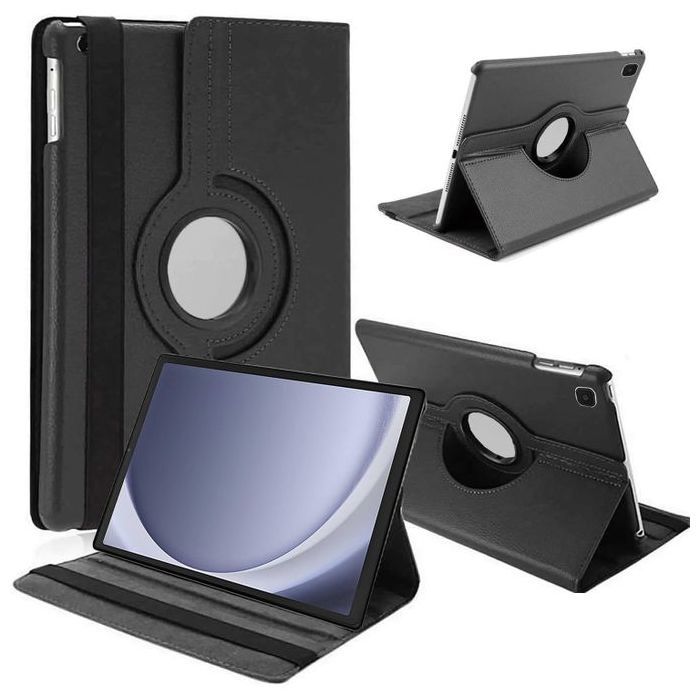 Pochette pour Samsung Galaxy Tab A9  X110 Support Rotatif à 360° Housse Étui, Noir