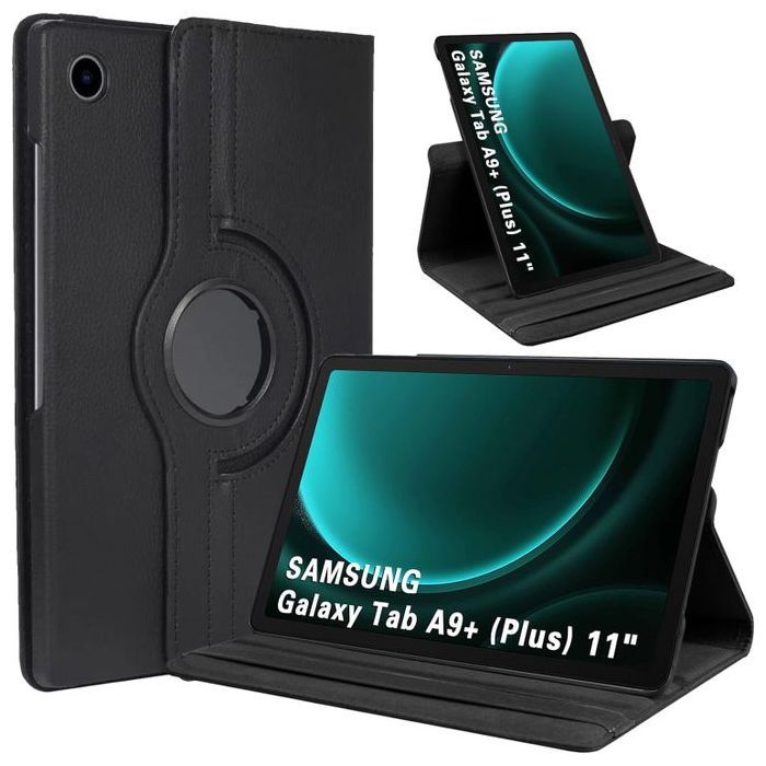 Pochette pour Samsung Galaxy Tab A9+ / A9 Plus X210 Support Rotatif à 360° Housse Étui, Noir