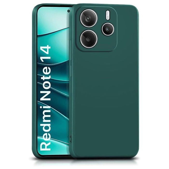 Pochette en Silicone pour Xiaomi Redmi Note 14 4G- Vert