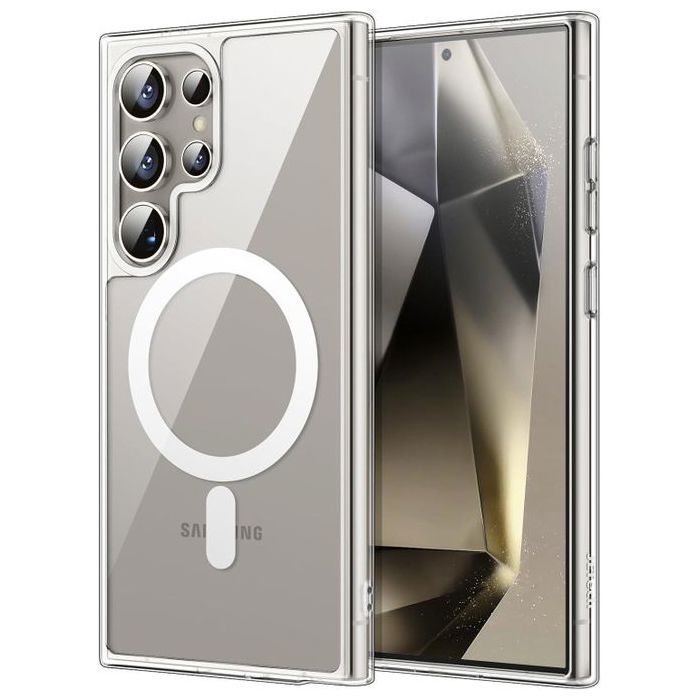Pochette magsafe transparent pour Samsung S24 ultra 5G