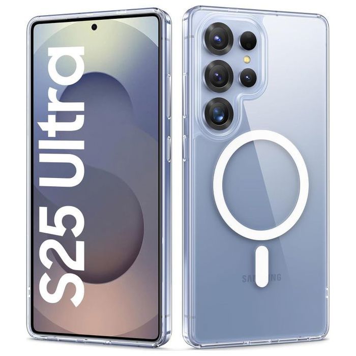Pochette magsafe transparent pour Samsung S25 ultra 5G