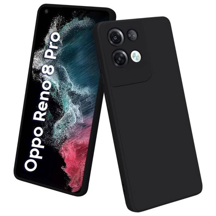 Pochette en Silicone pour oppo reno 8 pro 5G- Noir