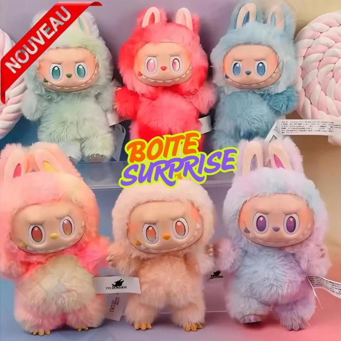 Labubu boîte Surprise V3 les monstres grand dans l'énergie porte-clés en peluche cadeau Couleur Aléatoire