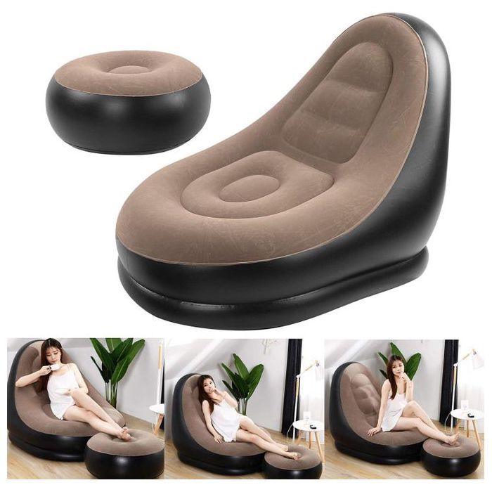 Canapé-lit gonflable rapide avec repose-pieds, canapé pliant d'extérieur
