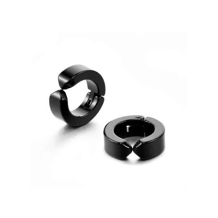 Boucle d'oreille - Acier Inoxydable - Faux piercing - Noir - Clou - Femme