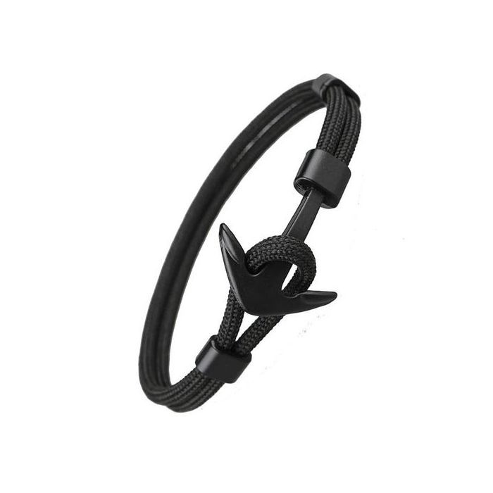 Bracelet - Navy - Noir Anchor - Corde - Tendance - Pour Hommes