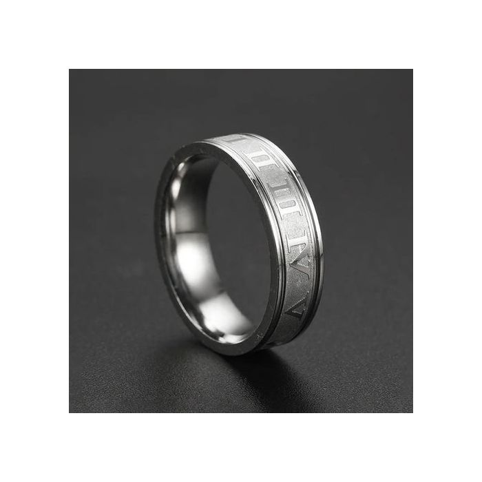 Bague - Elegant - Chiffres Romains - Argenté - Acier Inoxydable - Mixte