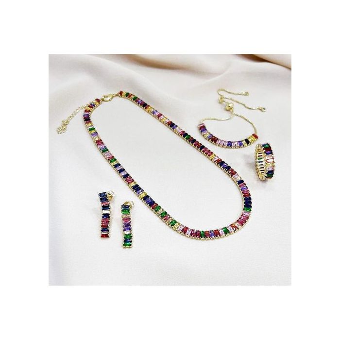 Parure de bijoux - Luxe - 5 pièces - Acier inoxydable - Cristal - Pour femmes
