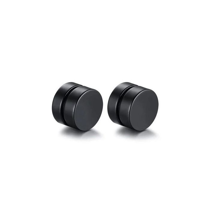 Boucle d'oreille - MAGNÉTIQUE - Faux piercing - Noir - 8MM - Acier inoxydable