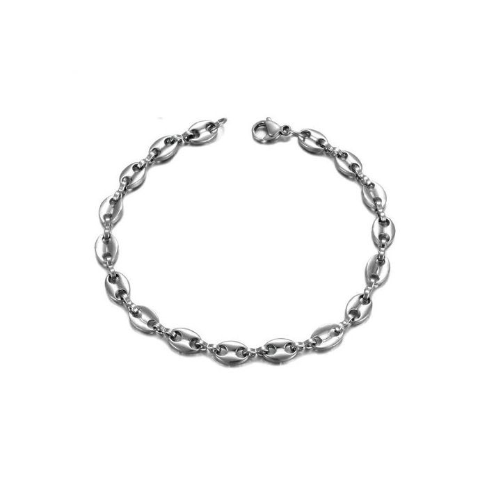 Bracelet - Haute Qualité - Acier Inoxydable - Argenté - Pour Hommes - Grains de Café
