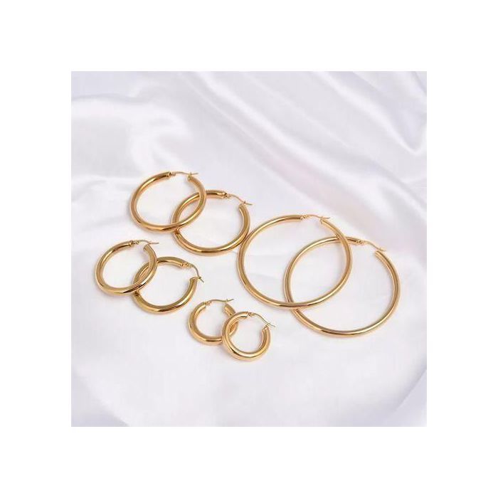 Boucles d'oreilles - Non spécifié - Créoles - Acier Inoxydable - Pack de 4 Paires - Pour Femmes
