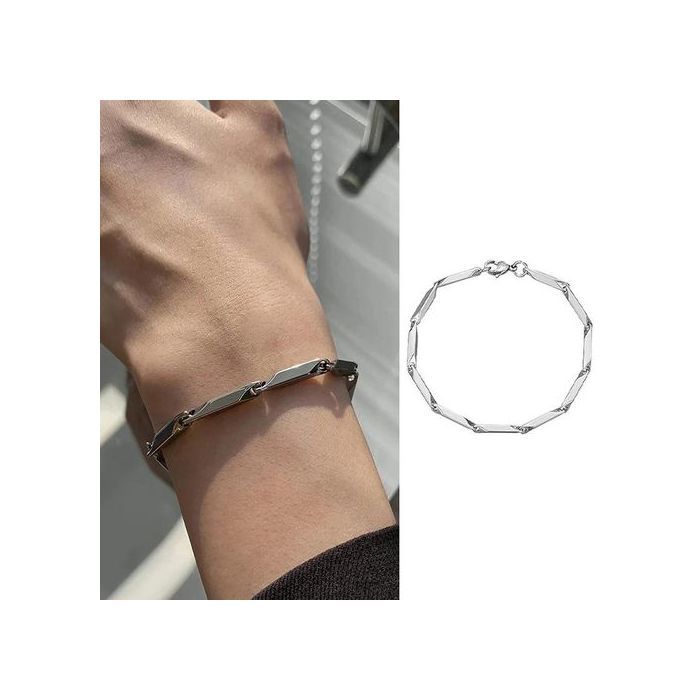 Bracelet Rop Chain En Acier Inoxydable Argent Du Qualite Pour Hommes.