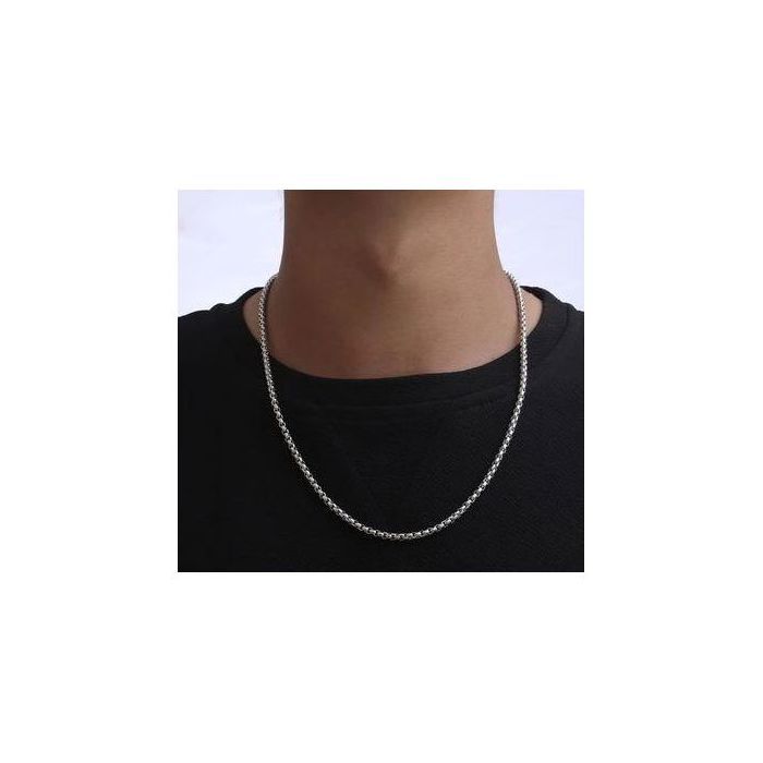 Collier chaîne minimaliste Egant en acier inoxydable Argent 60 cm pour Hommes