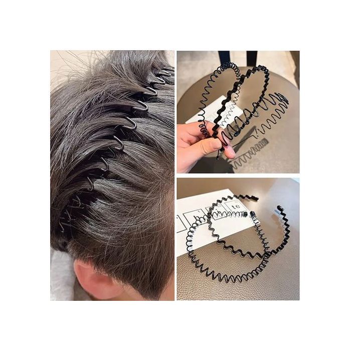 3 Bandeaux Torsadée Pour hommes et femmes, cerceau à cheveux noir populaire, sport invisible, tête arrière minimaliste.