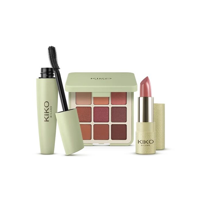 Kit Maquillage - Green Me - Palette Yeux 102 - Mascara Volume - Rouge à Lèvres Mat