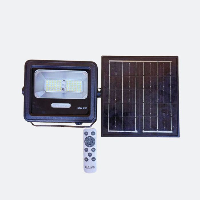 Projecteur Solaire LED 50W – 450 Lumens avec Détecteur de Mouvement et Panneau Solaire