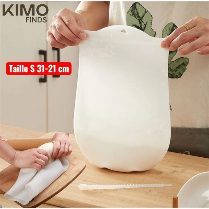 Sac de pâte à pétrir magique en Silicone Taille 31-21 cm , sac mélangeur de pâte farine, polyvalent pour pain pâtisserie Pizza