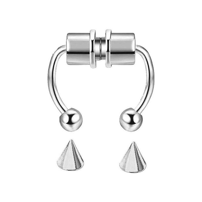 Faux Piercing Nez Magnétique Non Piercing En Acier Inoxydable Argent