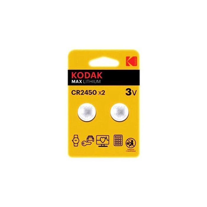 Kodak Pile Bouton CR2450 au Lithium 3 volts, CR 2450 Batterie 3V // 2 Pièces.