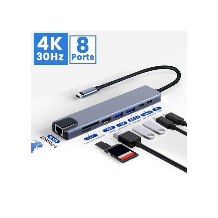 Adaptateur Type C 8 en 1 hub 