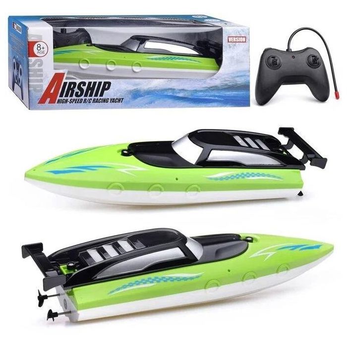 Bateau Télécommandé Imperméable à moteur, Bateau avec Batteries Rechargeables - Vert
