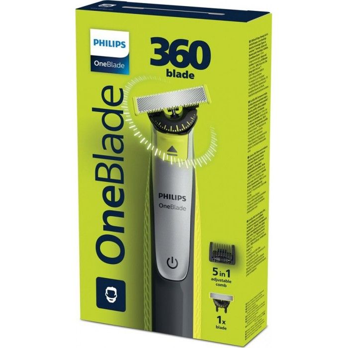 PHILIPS - Rasoir Électrique Hybride Corps et Visage OneBlade 360 le paquet avec un kit compris