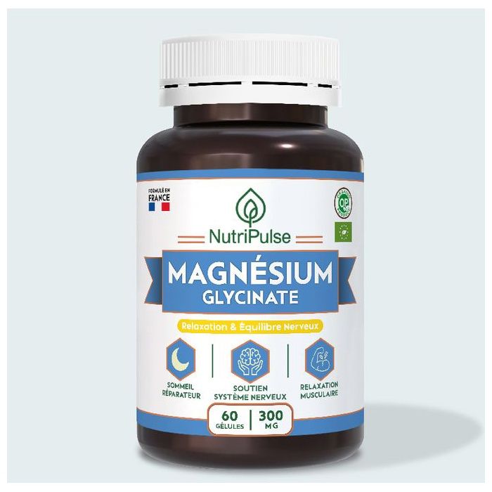 Magnésium Glycinate 300 mg – Anti-Stress, Sommeil & Relaxation Muscles – 60 Gélules